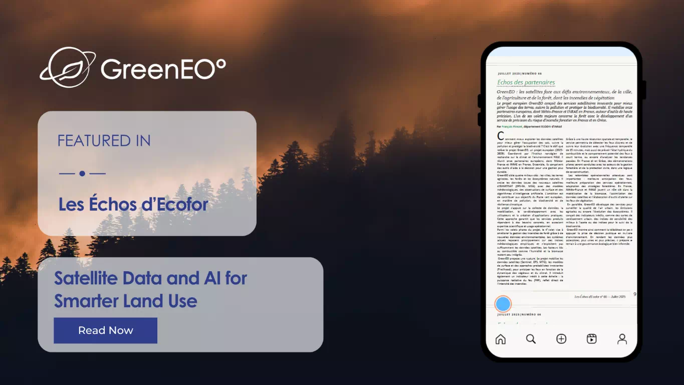 image GreenEO Featured in Les Échos d’Ecofor: Satellite Data and AI for Smarter Land Use